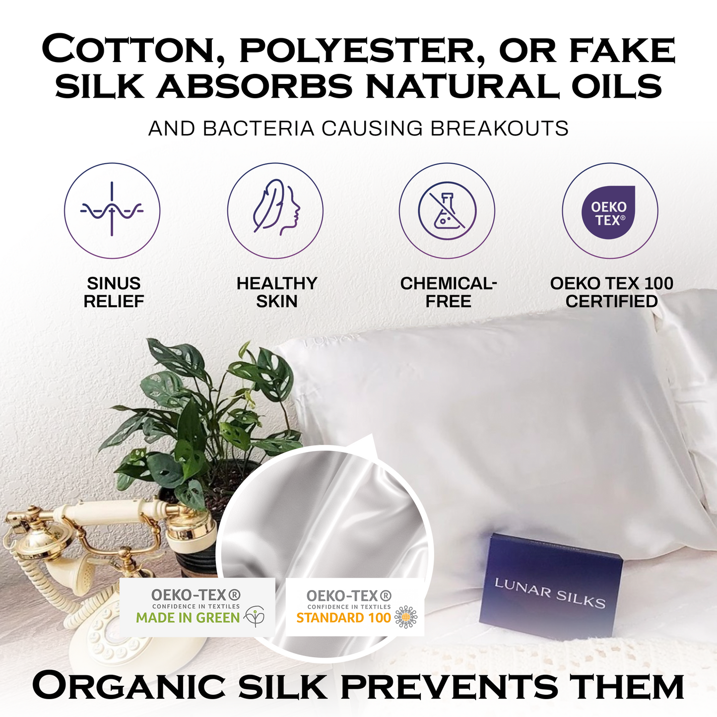 Lunar Silks - Mulberry Silk Pillowcase